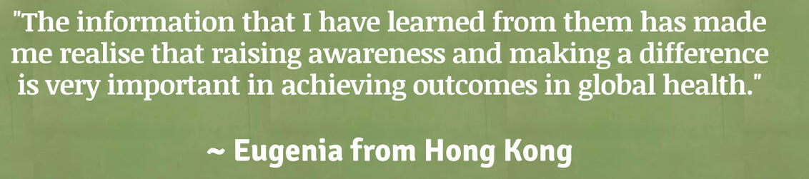 Sample testimonial from one of our ambassadors